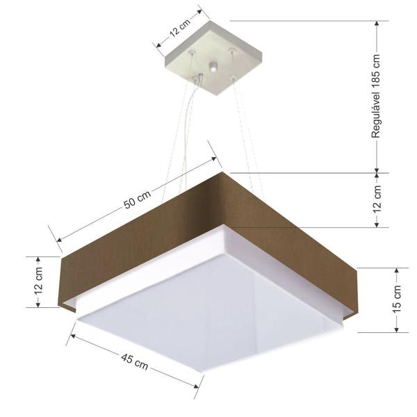 Imagem de Lustre Para Sala de Jantar Vivare Md-4404 Cúpula em Tecido 50x50cm