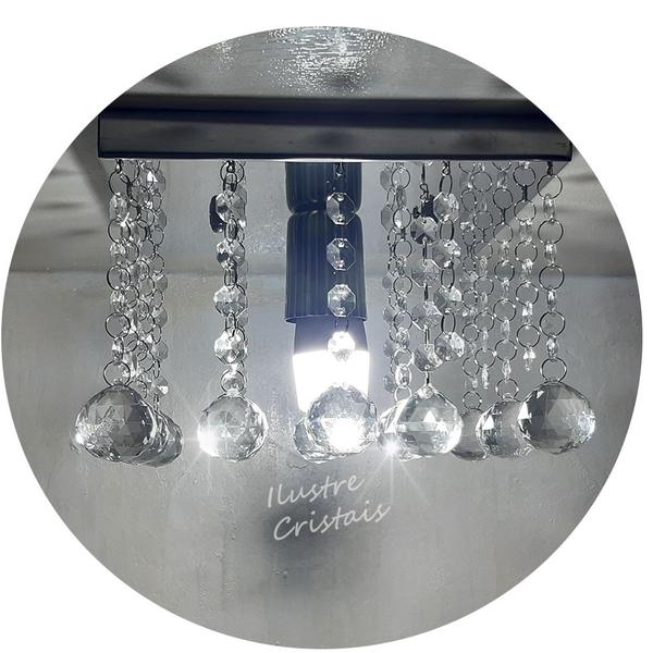 Imagem de Lustre Para Sala Quarto De Cristal Acrílico 20x20 e 20 cm Soq E27