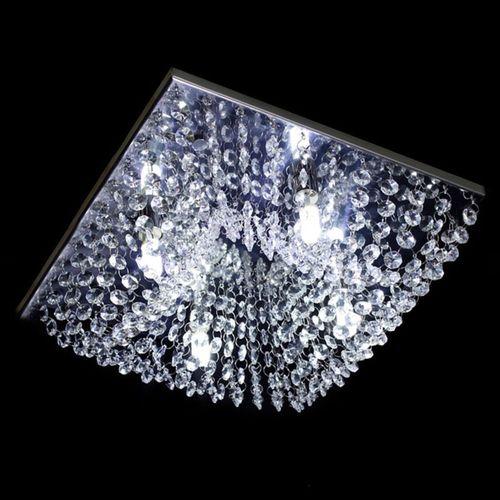 Imagem de Lustre Para Sala Quarto de cristal legítimo base inox 30x30 cm