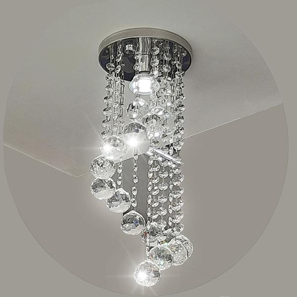 Imagem de Lustre para sala quarto de cristal legítimo k9 espiral redondo 30 cm Alt Soquete E27