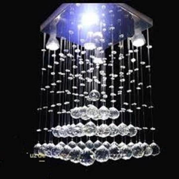 Imagem de Lustre para sala, quarto, hall, cozinha de Cristal k9 Base 30x30