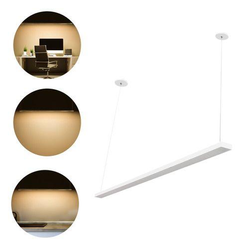 Imagem de Lustre Pedente de Teto Luminaria de Sala Moderno 90cm Com Led Slim Integrado 36w