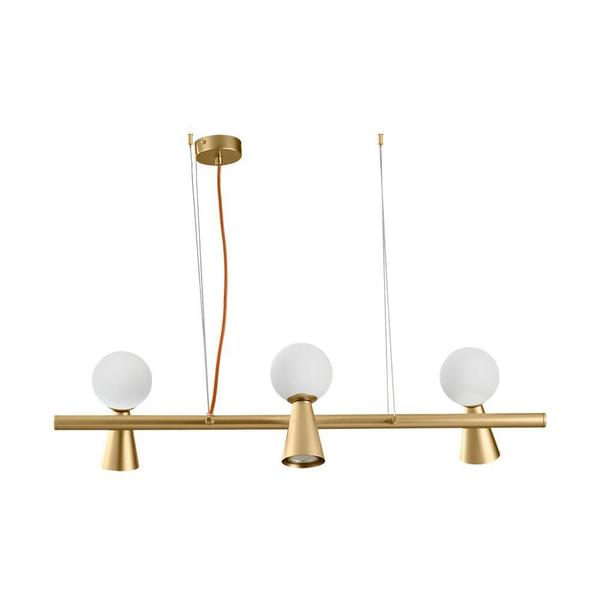 Imagem de Lustre Pendente 3 Lâmpadas Dourado Fosco 200x800mm