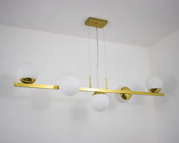 Imagem de Lustre Pendente 5 Bolas 1 Metro Dourado 286