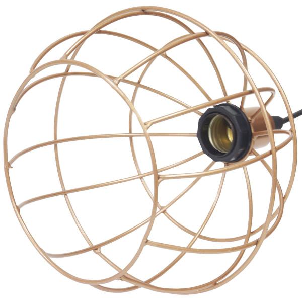 Imagem de Lustre Pendente Aramado Triplo Globo Cobre Rose Gold Cabo Regulável Luminária Agp Ilumini Retro