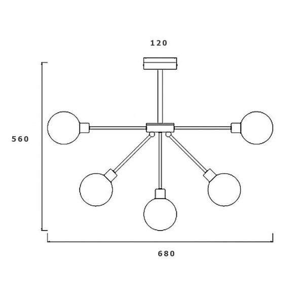 Imagem de Lustre Pendente Astro Fumê/Dourado 9 Lâmpada G9 Or1185