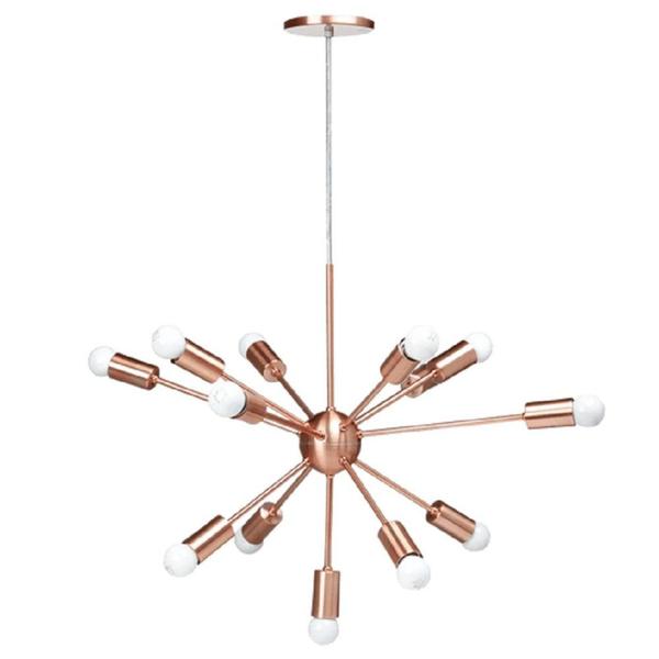 Imagem de Lustre Pendente Atomo Sputnik Pequeno WOODS! cobre verniz rose