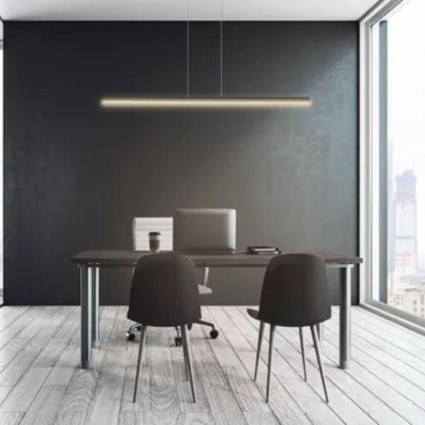 Imagem de Lustre Pendente Avant Hasta Recta Led 4000k Preto Fosco