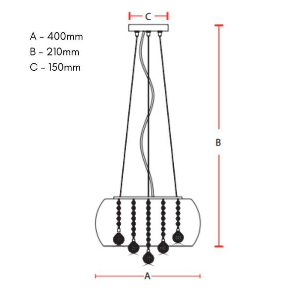 Imagem de Lustre Pendente Avant Wessex 40cm 5xG9 Cobre Rose Espelhado