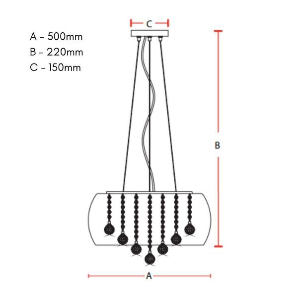 Imagem de Lustre Pendente Avant Wessex 50cm 5xG9 Ambar Translucido