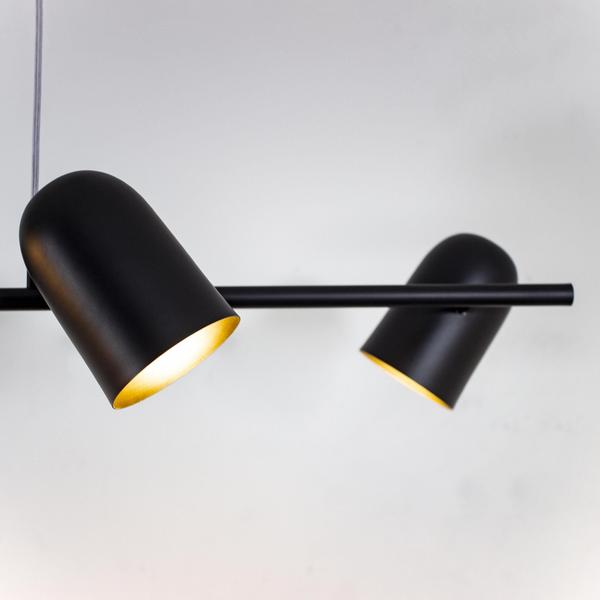 Imagem de Lustre Pendente Bastone Retangular Industrial Articulável Preto 1 Metro 679