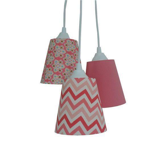 Imagem de Lustre Pendente Bebê Cacho Chevron Coral