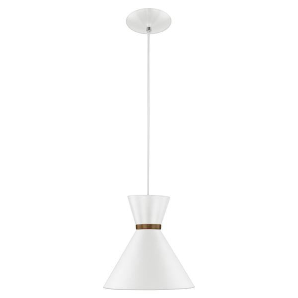 Imagem de Lustre Pendente Berlin 21cm Mesa Balcão Gourmet Branco/Cobre