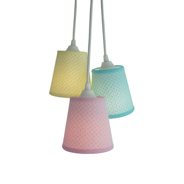 Imagem de Lustre Pendente Cacho Candy Amarelo, Rosa e Verde Arabescos