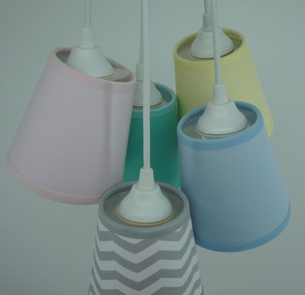 Imagem de Lustre Pendente Cacho Mix Chevron Crie Casa Candy Colors