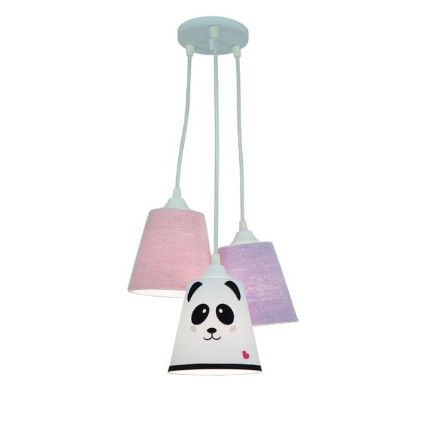 Imagem de Lustre Pendente Cacho Triplo Frufru e Panda