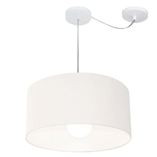 Imagem de Lustre Pendente Cilíndrico Com Desvio Branco MJ-4228 Para Mesa de Jantar e Estar