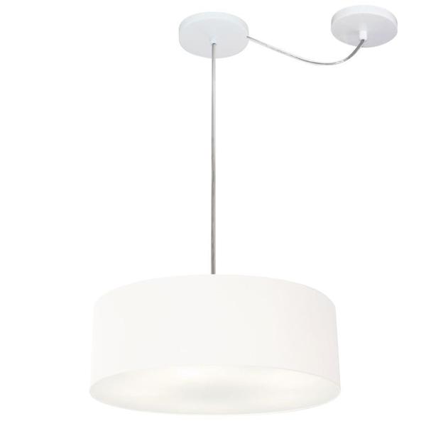 Imagem de Lustre Pendente Cilíndrico Com Desvio Branco MJ-4255 Para Mesa de Jantar e Estar