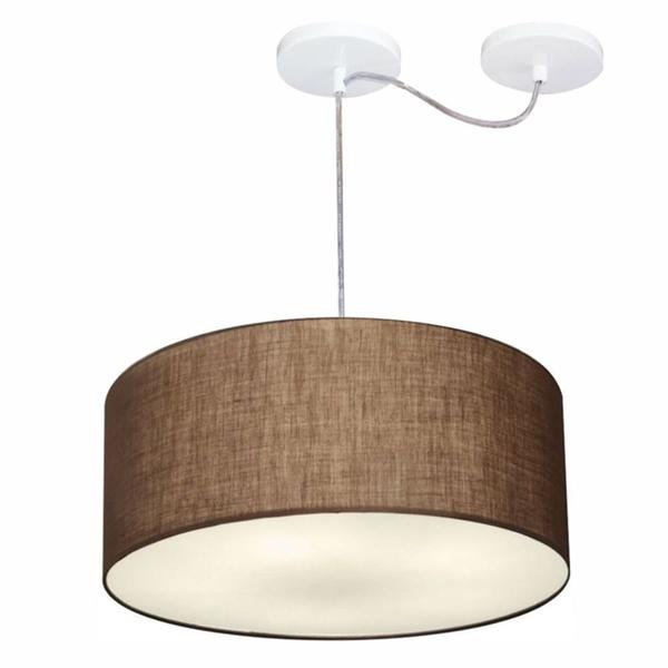 Imagem de Lustre Pendente Cilíndrico Com Desvio Café MJ-4147 Para Mesa de Jantar e Estar