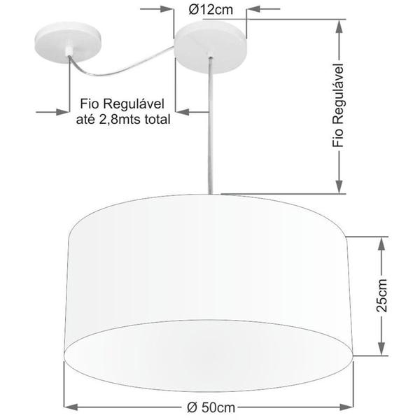 Imagem de Lustre Pendente Cilíndrico Com Desvio De Centro Md-4151 Cúpula em Tecido 50x25cm Ny-Jornal - Bivolt