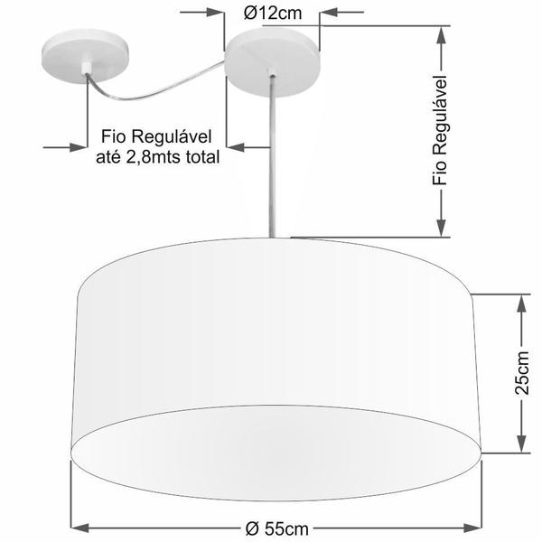Lustre Pendente Cilíndrico Com Desvio Md-4232 Cúpula em Tecido 55x25cm Palha - Bivolt - Vivare Imagem de Lustre Pendente Cilíndrico Com Desvio Md-4232 Cúpula em Tecido 55x25cm Palha - Bivolt