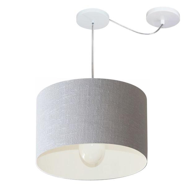 Imagem de Lustre Pendente Cilíndrico Com Desvio Rustico Cinza MJ-4226 Para Mesa de Jantar e Estar