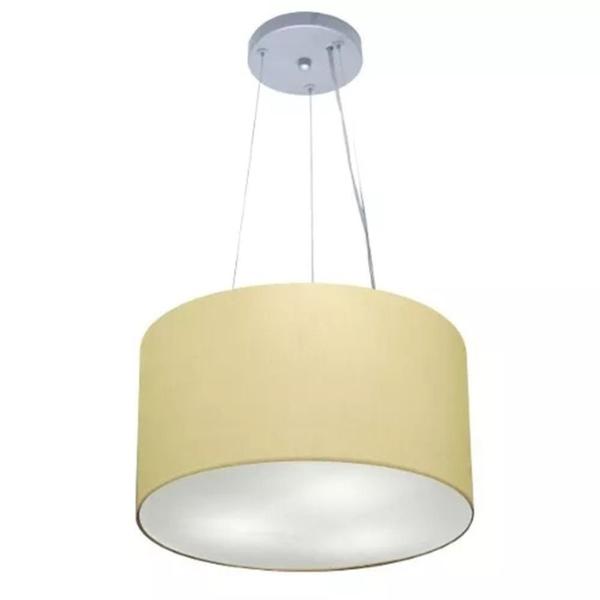 Imagem de Lustre Pendente Cilíndrico Md-4009 Cúpula em Tecido 40x21cm Algodão Crú - Bivolt