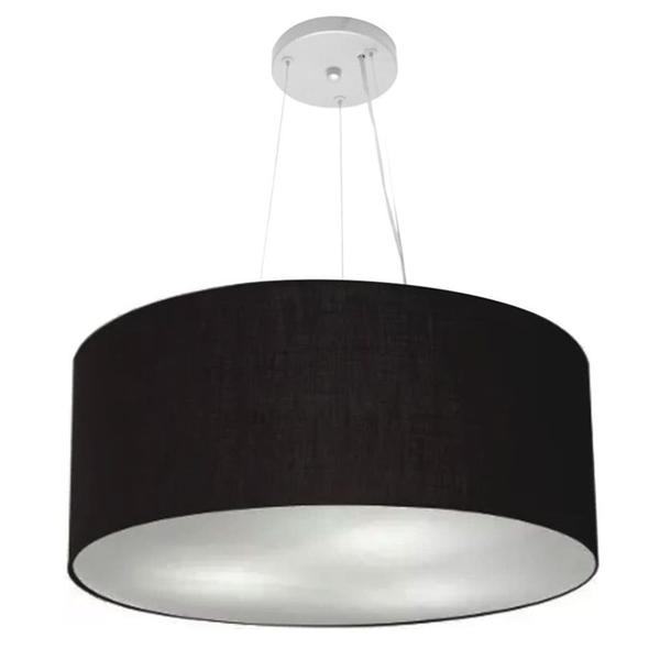 Imagem de Lustre Pendente Cilíndrico Md-4047 Cúpula em Tecido 50x21cm Preto - Bivolt