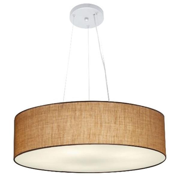 Imagem de Lustre Pendente Cilíndrico Md-4136 Cúpula em Tecido 80x15cm Palha - Bivolt