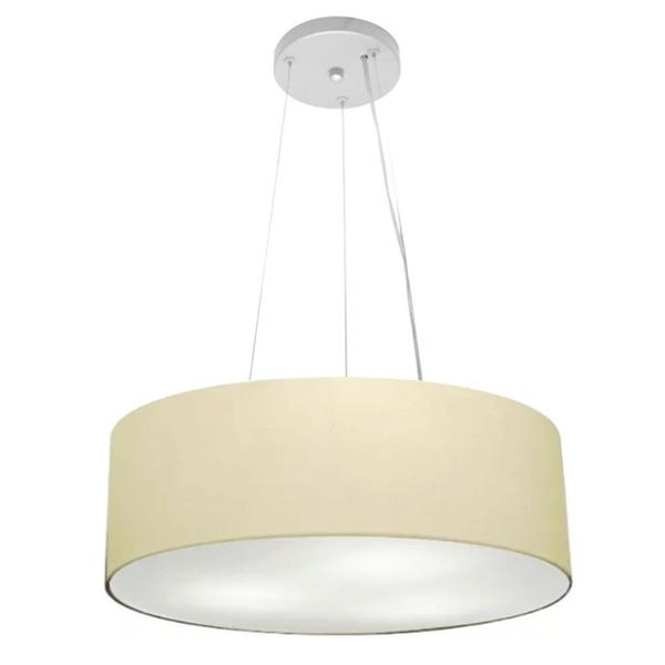 Imagem de Lustre Pendente Cilíndrico Md-4184 Cúpula em Tecido 45x15cm Algodão Crú - Bivolt