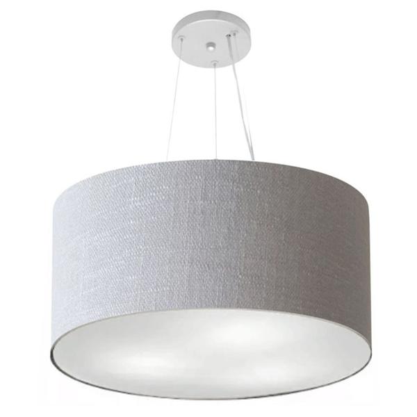 Imagem de Lustre Pendente Cilíndrico Md-4189 Cúpula em Tecido 50x30cm Rustico Cinza - Bivolt