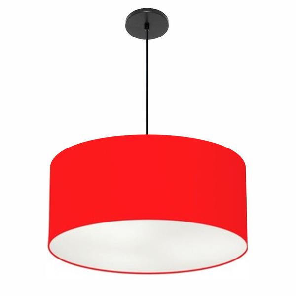 Imagem de Lustre Pendente Cilíndrico Vivare Free Lux Pe-4386PR Cúpula em Tecido - 50X25cm