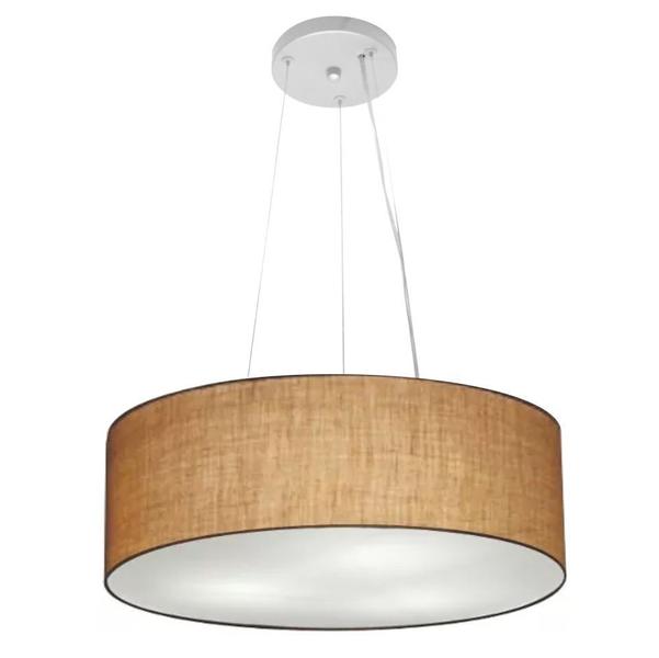 Imagem de Lustre Pendente Cilíndrico Vivare Md-4184 Cúpula em Tecido 45x15cm - Bivolt