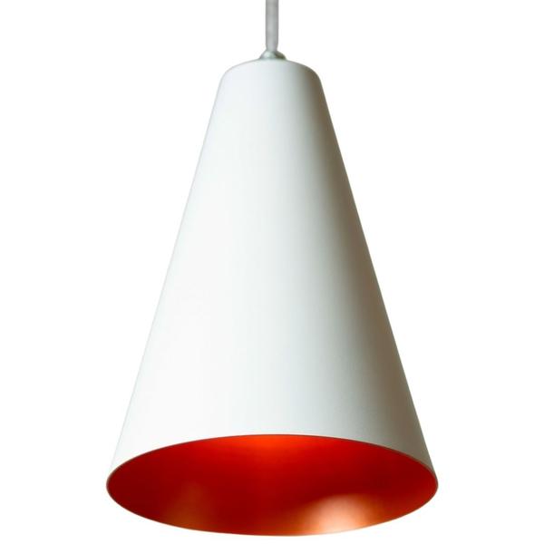 Imagem de Lustre Pendente Cone Branco Para Área Gourmet