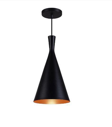 Imagem de Lustre Pendente Cone Funil Tom Dixon Preto com Cobre