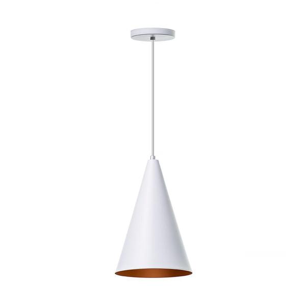 Imagem de Lustre Pendente Cone P Em Alumínio Branco 30cm