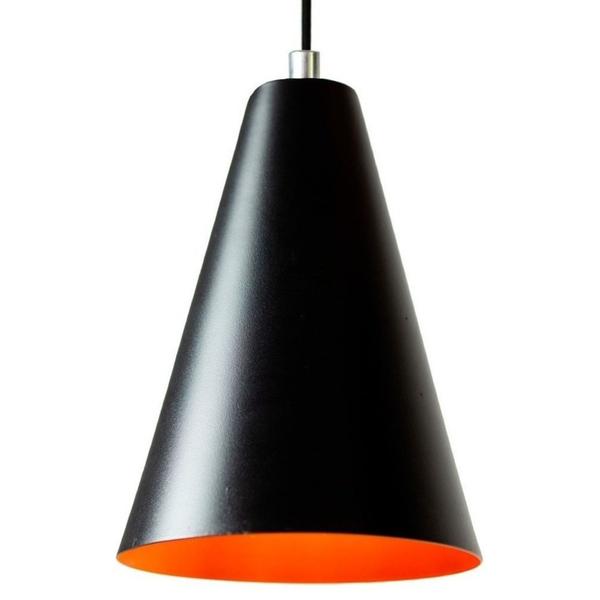 Lustre Pendente Cone Preto Refletor - Nova Lume Imagem de Lustre Pendente Cone Preto Refletor