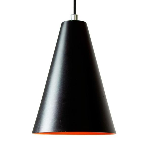 Lustre Pendente Cone Preto Refletor - Nova Lume Imagem de Lustre Pendente Cone Preto Refletor