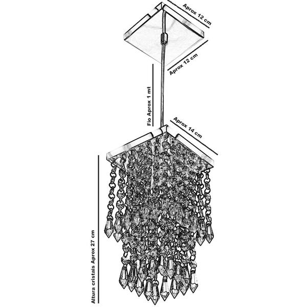 Imagem de Lustre Pendente De Cristal Acrilico Spark Maravilhoso