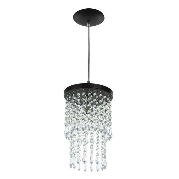 Imagem de Lustre Pendente De Cristal Acrilico Spark Redondo Preto