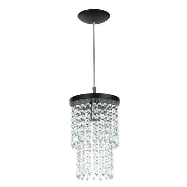 Imagem de Lustre Pendente De Cristal Acrilico Spark Redondo Preto