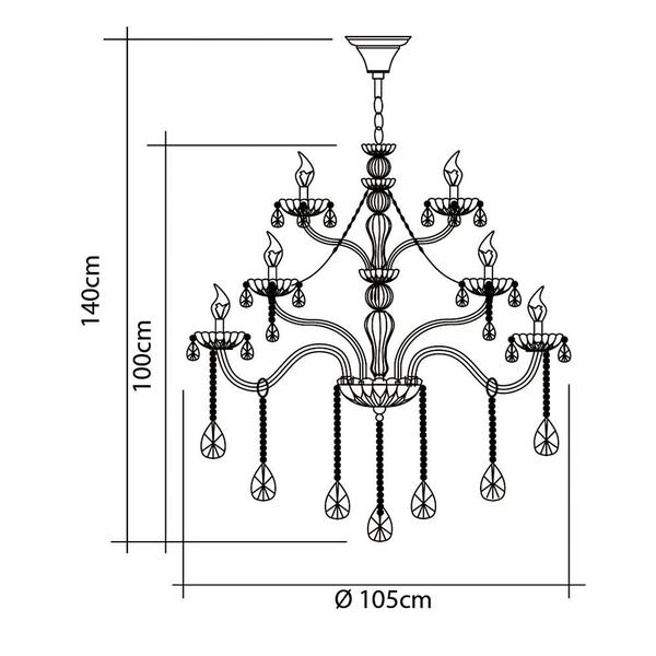 Imagem de Lustre Pendente de Cristal Candelabro Maria Tereza Nice 28 lâmpadas E14 Bivolt