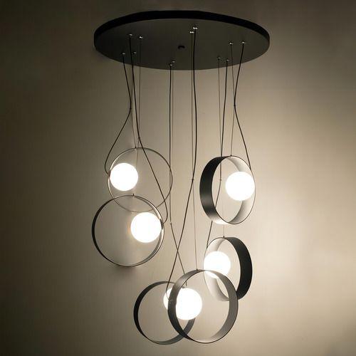 Imagem de Lustre Pendente de teto Para Sala de jantar Com 6 Globos 8cm G9 Bivolt - Preto