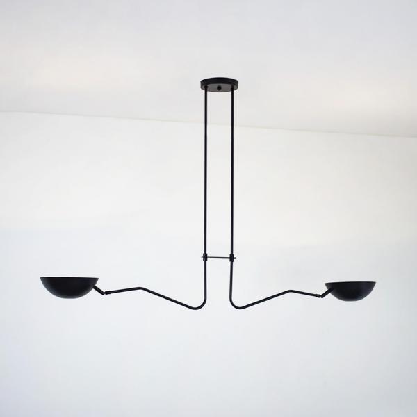 Imagem de Lustre Pendente Dome Duplo Industrial Preto 1 Metro 669/2