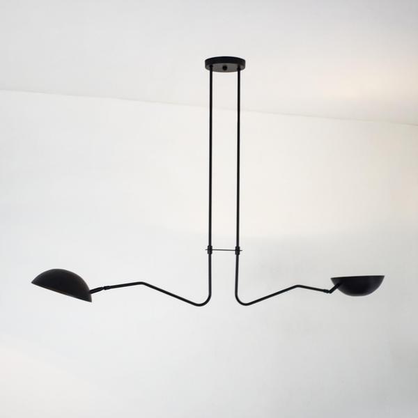 Imagem de Lustre Pendente Dome Duplo Industrial Preto 1,20 Metro 669/2