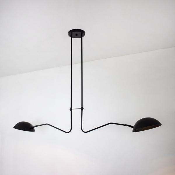 Imagem de Lustre Pendente Dome Duplo Industrial Preto 1,20 Metro 669/2