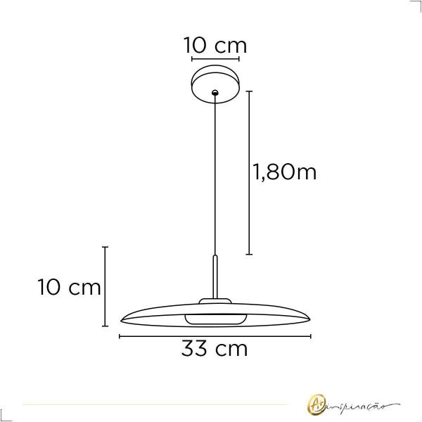 Imagem de Lustre Pendente Dot Branco Redondo Led 3000K 12W Bivolt