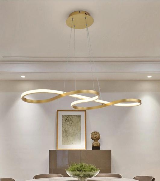 Imagem de Lustre Pendente Dourado Moderno Infinito 51w Luz Led 3/1