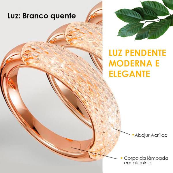 Imagem de Lustre Pendente em Acrílico para Fixação no Teto  5cm de Largura x 20 cm de Altura. Design Moderno, Elegante e Versátil