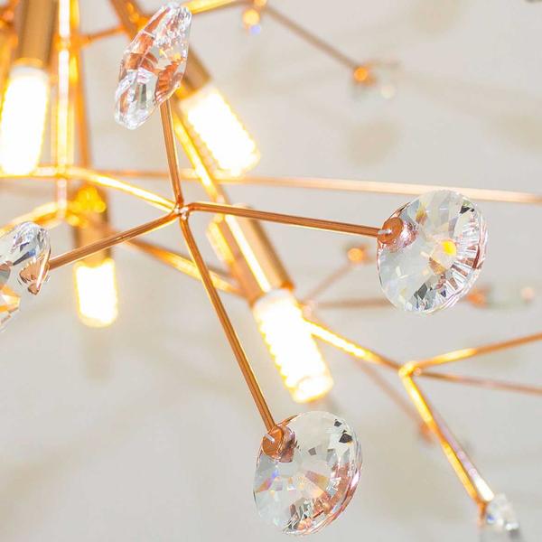 Imagem de Lustre Pendente Em Cristal Heracleum + 6x Led G9 5w Branco Quente St1471